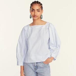 Thomas Mason® for J.Crew Squareneck Shirt in Stripe M